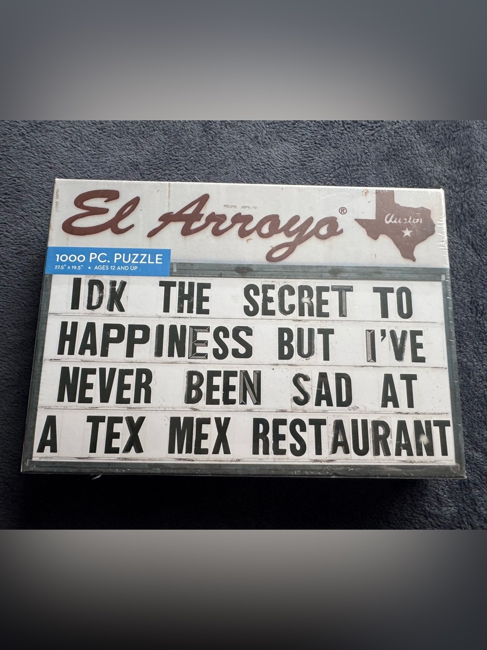 El Arroyo Marquee Sign Jigsaw Puzzle - White, Black